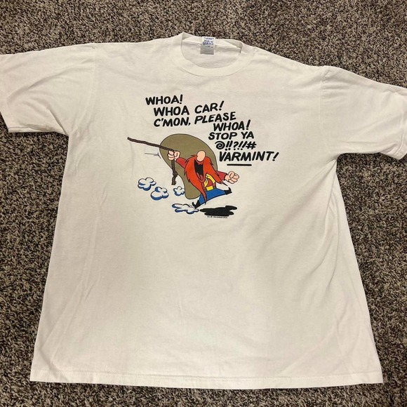 Vintage 1993 yosemite taz looney Tunes Nascar Licensed Single Stitch Cartoon Tee